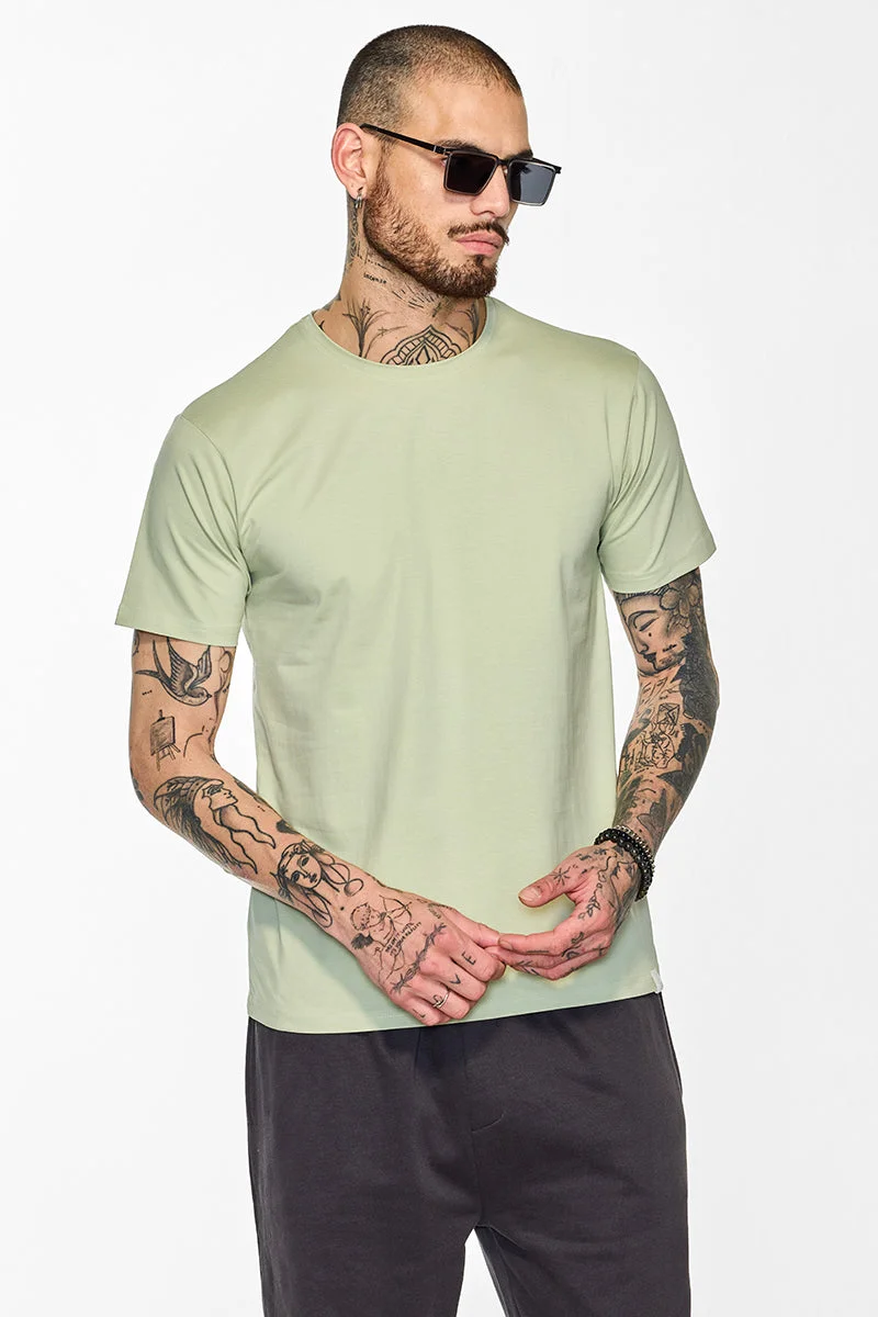 SNITCH Slim Fit Stretch Core Lab Green T-Shirt